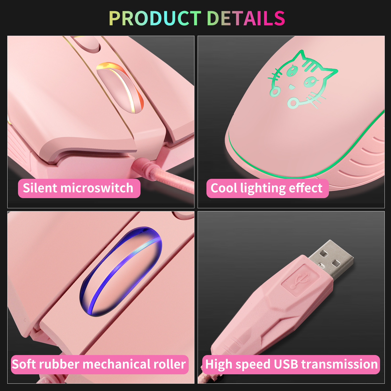 USB 유선 게임용 마우스 핑크 컴퓨터 전문 전자 스포 - Esports Gaming Maus 리뷰 및 가격