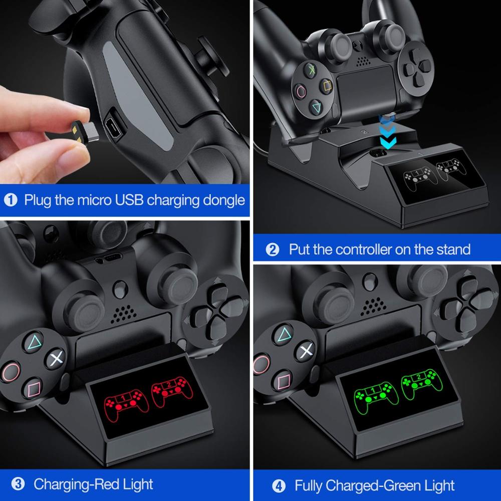 PS4 컨트롤러 충전기 충전 도크 스테이션, 4 마이크 - Esports Gaming Station 리뷰 및 가격
